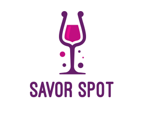 Purple Wine Glass logo design