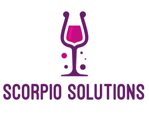 Purple Wine Glass logo design