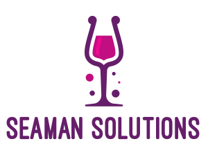 Purple Wine Glass logo design