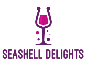 Purple Wine Glass logo design