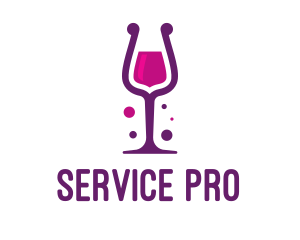 Purple Wine Glass logo design