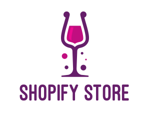 Purple Wine Glass logo design