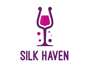 Purple Wine Glass logo design