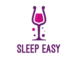 Purple Wine Glass logo design