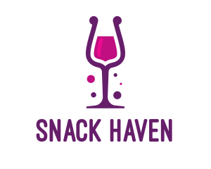 Purple Wine Glass logo design