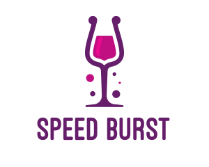 Purple Wine Glass logo design