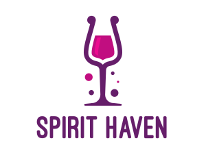 Distillery - Purple Wine Glass logo design