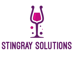 Purple Wine Glass logo design