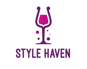 Purple Wine Glass logo design