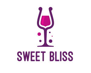 Purple Wine Glass logo design