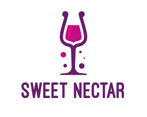 Purple Wine Glass logo design