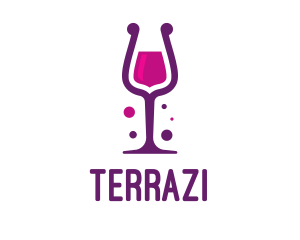 Purple Wine Glass logo design