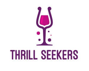 Purple Wine Glass logo design