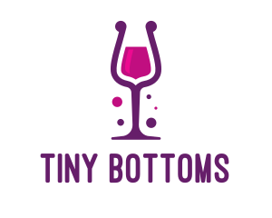 Purple Wine Glass logo design