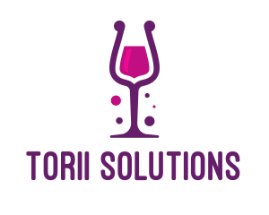 Purple Wine Glass logo design