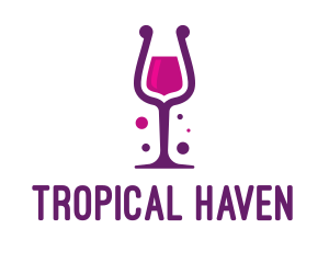 Purple Wine Glass logo design