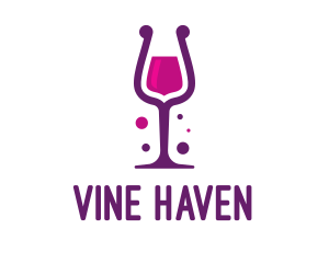 Purple Wine Glass logo design