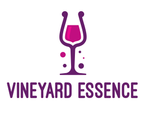 Purple Wine Glass logo design