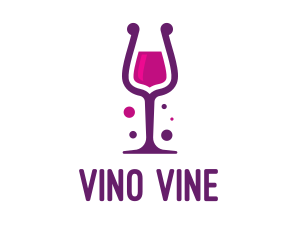 Wine - Purple Wine Glass logo design