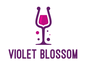 Purple Wine Glass logo design