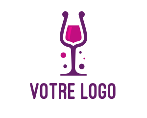 Red Wine - Purple Wine Glass logo design