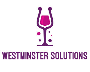 Purple Wine Glass logo design