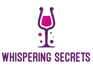 Purple Wine Glass logo design