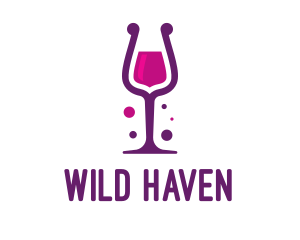 Purple Wine Glass logo design