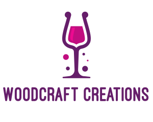 Purple Wine Glass logo design