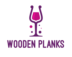 Purple Wine Glass logo design