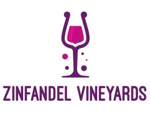 Purple Wine Glass logo design