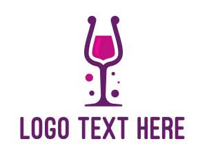 Red Wine - Purple Wine Glass logo design