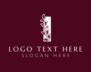Flower - Organic Cosmetic Letter I logo design