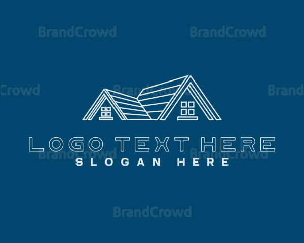 Modern House Roofing Logo