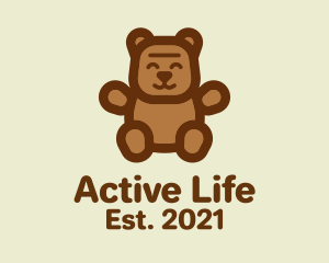 Stuffed Toy - Brown Teddy Bear logo design