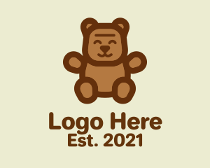 Wildlife Center - Brown Teddy Bear logo design