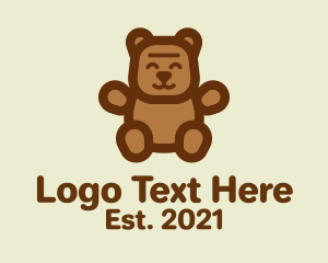 Black Bear - Brown Teddy Bear logo design