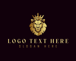 Kingdom - Royal Crown Lion logo design