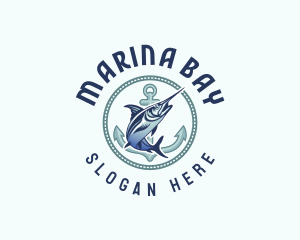 Marine Anchor Fish logo design