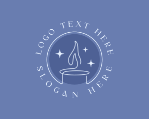 Vigil - Candle Flame Light logo design