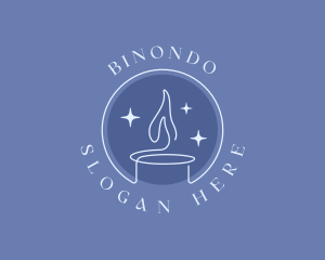 Monoline - Candle Flame Light logo design