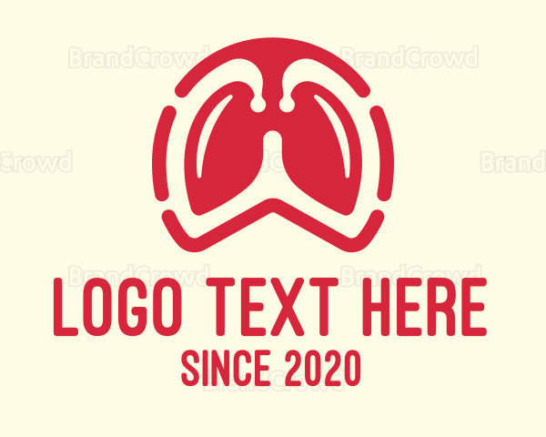 Red Respiratory Lungs Logo