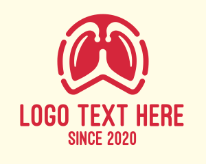 Lung Cancer - Red Respiratory Lungs logo design
