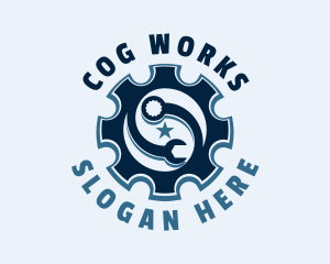 Wrench Cog Mechanic logo design