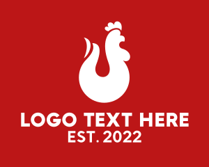 Silhouette - Fire Chicken Barbecue logo design