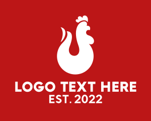 Street Food - Fire Chicken Barbecue logo design