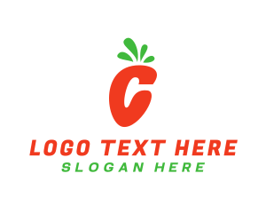 Cafeteria - Carrot Letter C logo design