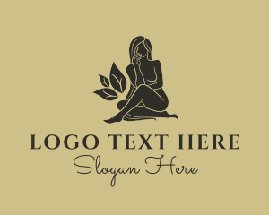 Nude - Sitting Sexy Lady logo design