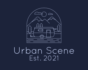 Scene - Blue Caravan Adventure Scene logo design