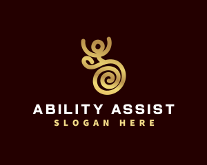 Disability - Spiral Wheelchair Disability logo design